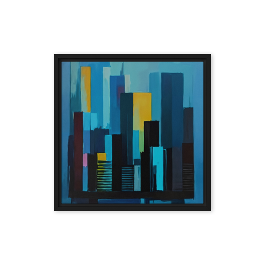 Tableau moderne "NYC Blues", une oeuvre d'art abstraite inspirée de la ville de New York.