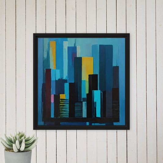 Tableau moderne "NYC Blues", une oeuvre d'art abstraite inspirée de la ville de New York.